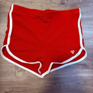 TNA Red Athletic Shorts with White Edging
